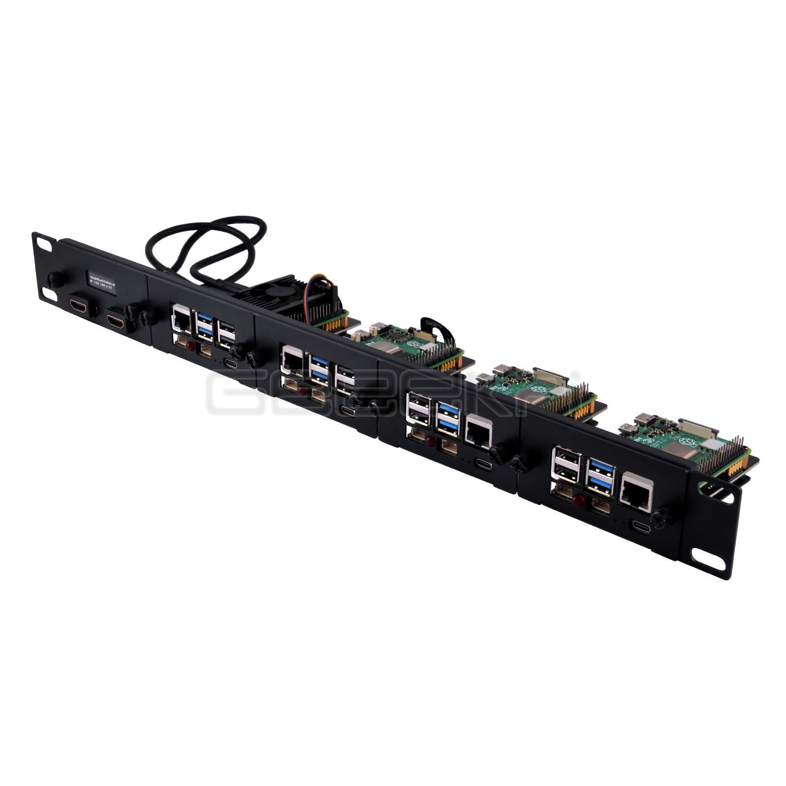 Raspberry Pi Rackmount 1U 19 Inch - Kit de soporte de acero para