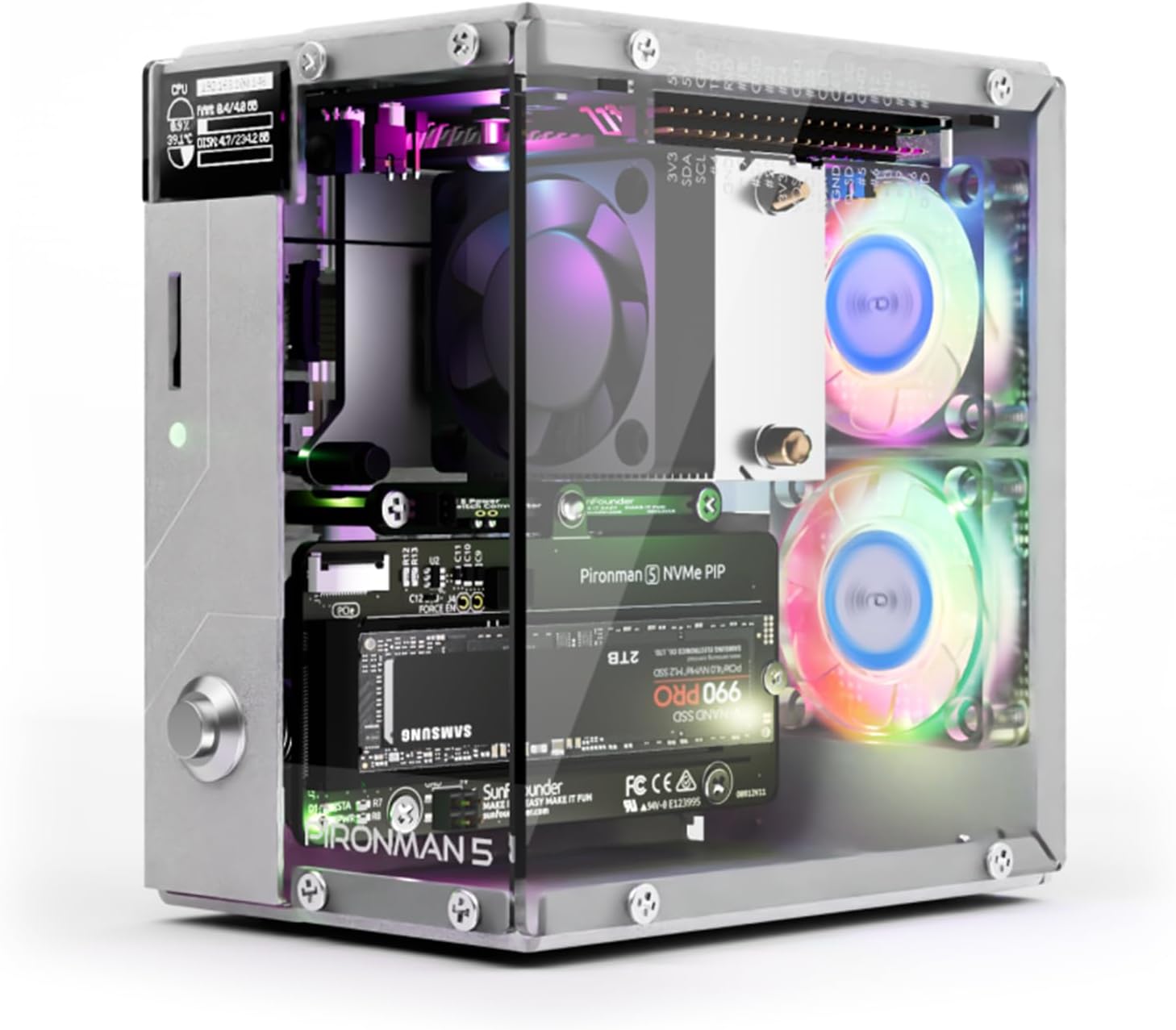 Caja Mini PC Pironman 5 NVMe M - Raspberry Pi Ai Kit Hailo-8L reseña y precio